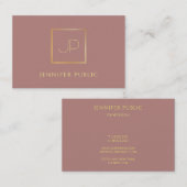 Gold Monogram Modern Template Beruflich Luxus Visitenkarte (Vorne/Hinten)