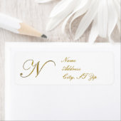 Gold Monogram N Address Labels (Insitu)
