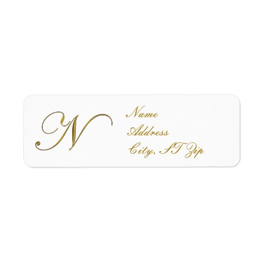 Gold Monogram N Address Labels (Vorne)