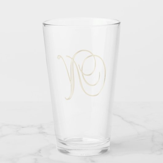 Gold Monogram N Glas (Rückseite)