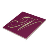 Gold Monogram N initials Merchandise Fliese (Seite)