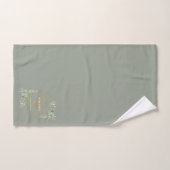 Gold Monogram Name Greenery Sage Green Badhandtuch Set (Handtuch)