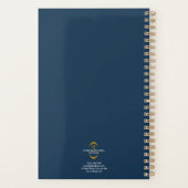 Gold Monogram Navy Blue Moderne Elegante Business Planer (Rückseite)