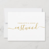 Gold Monogram Note Card Mitteilungskarte (Vorderseite)