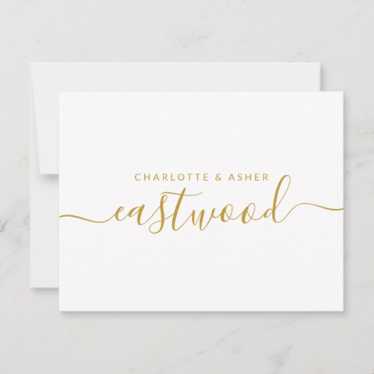 Gold Monogram Note Card Mitteilungskarte (Vorderseite)