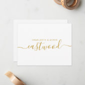 Gold Monogram Note Card Mitteilungskarte (Vorderseite/Rückseite Beispiel)