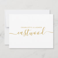 Gold Monogram Note Card