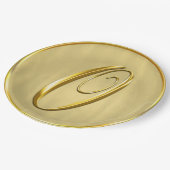 Gold Monogram O Wedding Custom Monogram Weddings Pappteller (Schrägansicht)