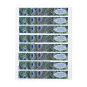 Gold Monogram Peacock Feathers Runde um Label (Bogen)