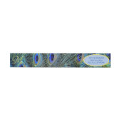 Gold Monogram Peacock Feathers Runde um Label (Person)