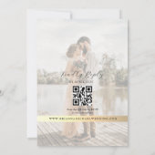 Gold Monogram Photo QR Code Wedding Einladung (Rückseite)