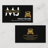 Gold Monogram Placard Logistics Trucking Visitenkarte (Vorne/Hinten)