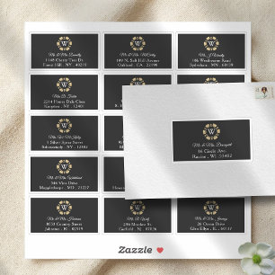 Gold Monogram Poker Chip Casino Hochzeit Adresseti Aufkleber