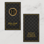 Gold Monogram Psychologin Business Card Visitenkarte (Vorne/Hinten)