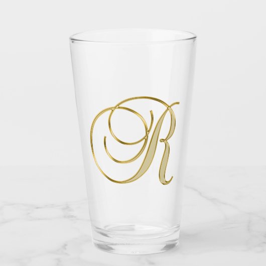 Gold Monogram R Glas (Vorderseite)