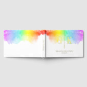Gold Monogram Rainbow Watercolor LGBTQ Hochzeit Gästebuch (Voll)