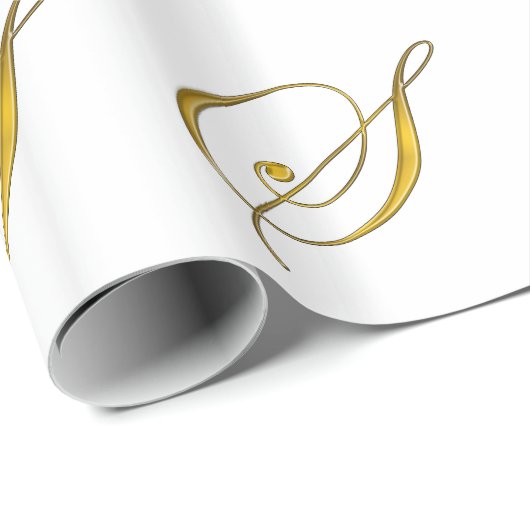 Gold Monogram S Geschenkpapier (Rolleneckpunkt)