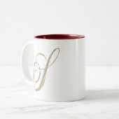 Gold monogram S initials Merchandise Zweifarbige Tasse (Vorderseite Links)
