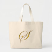 Gold Monogram S Jumbo Stoffbeutel (Vorne)