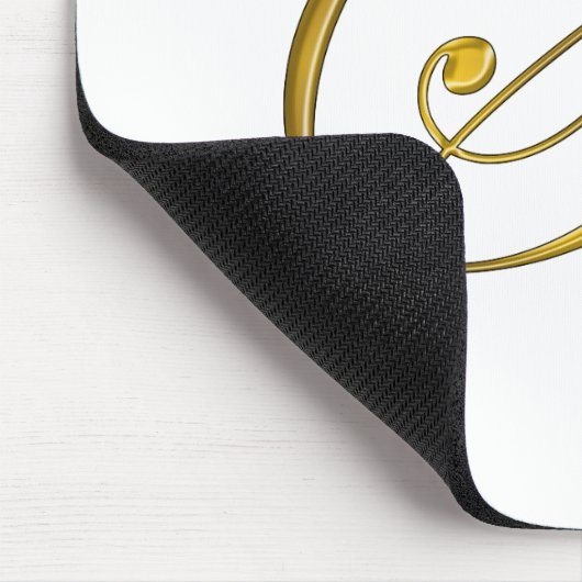 Gold Monogram S Mousepad (Ecke)