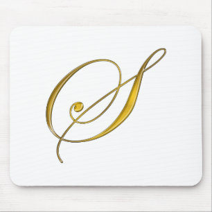 Gold Monogram S Mousepad