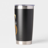 Gold Monogram S - Shine Motivational Black Tumbler Thermobecher (Links)