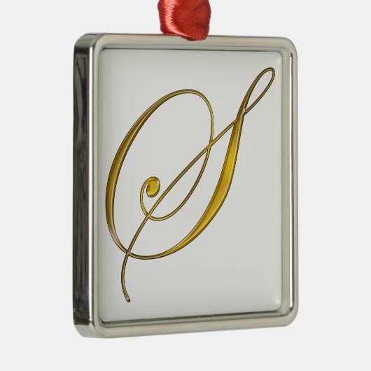 Gold Monogram S Silbernes Ornament (Rechts)