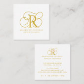 Gold Monogram Schmuck Designer Business Card Quadratische Visitenkarte (Vorne/Hinten)