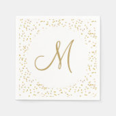Gold Monogram Script Gold Dust Serviette (Vorderseite)