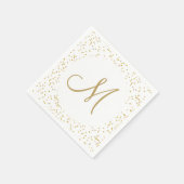 Gold Monogram Script Gold Dust Serviette (Ecke)