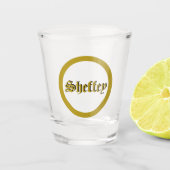 Gold Monogram Shot Glass Schnapsglas (Vorderseite)