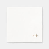 Gold Monogram Simple Cocktail Serviette (Vorderseite)