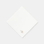 Gold Monogram Simple Cocktail Serviette (Ecke)