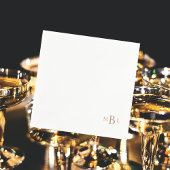 Gold Monogram Simple Cocktail Serviette