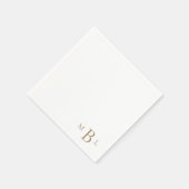 Gold Monogram Simple Wedding Cocktail Serviette (Ecke)