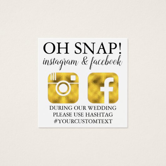 Gold Monogram Social Media Cards (Vorderseite)