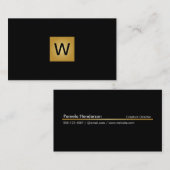 Gold Monogram Square Visitenkarte (Vorne/Hinten)