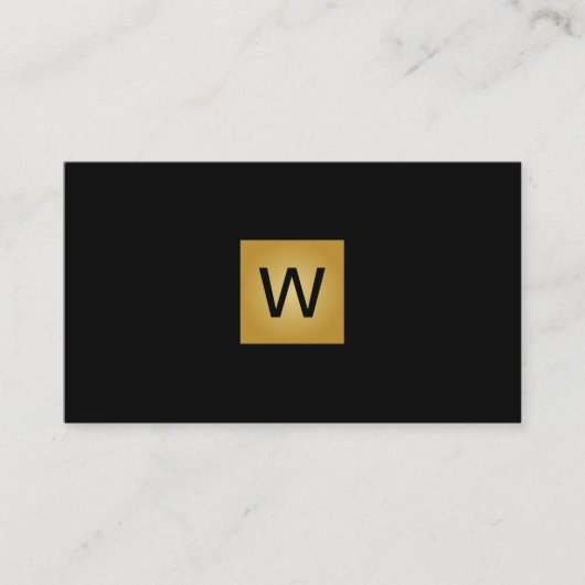 Gold Monogram Square Visitenkarte (Vorderseite)