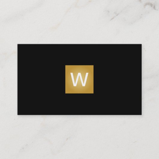 Gold Monogram Square Visitenkarte (Vorderseite)
