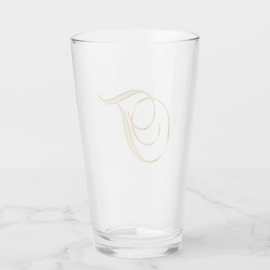 Gold Monogram T Glas (Rückseite)