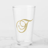 Gold Monogram T Glas (Vorderseite)