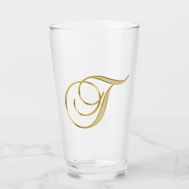 Gold Monogram T Glas