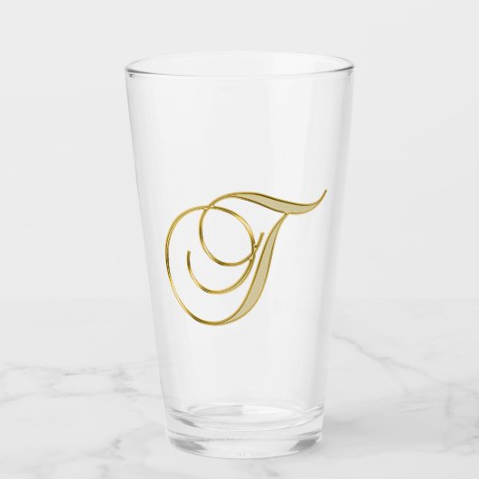 Gold Monogram T Glas (Vorderseite)