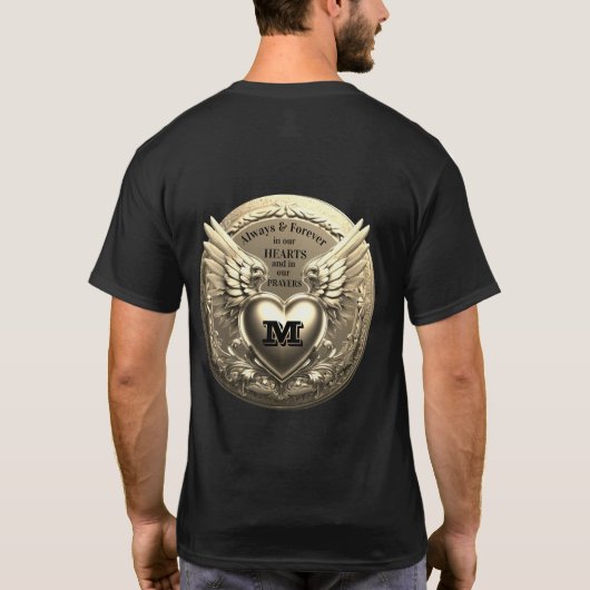 Gold Monogram Template  T-Shirt (Rückseite)