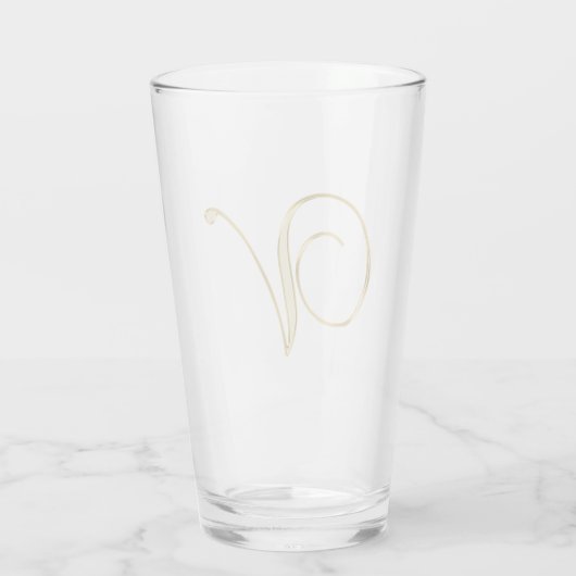 Gold Monogram V Glas (Rückseite)