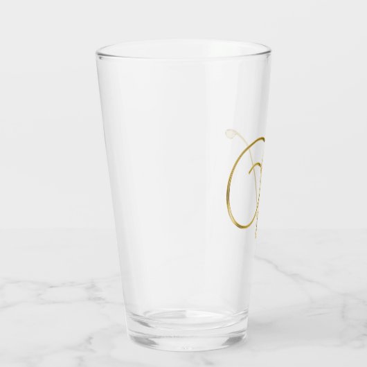 Gold Monogram V Glas (Rechts)