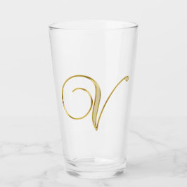 Gold Monogram V Glas