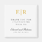 Gold Monogram Vielen Dank Elegant Wedding Gevor Magnet (Vorne)