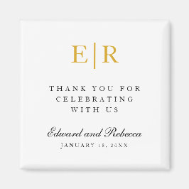 Gold Monogram Vielen Dank Elegant Wedding Gevor Magnet