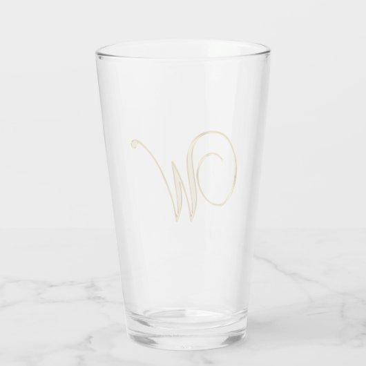 Gold Monogram W Glass Glas (Rückseite)